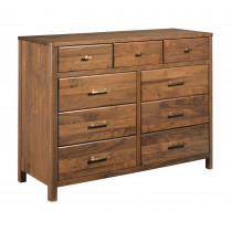 Flat Top Nine Drawer Dresser